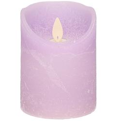 Foto van 1x lila paarse led kaarsen / stompkaarsen met bewegende vlam 10 cm - led kaarsen