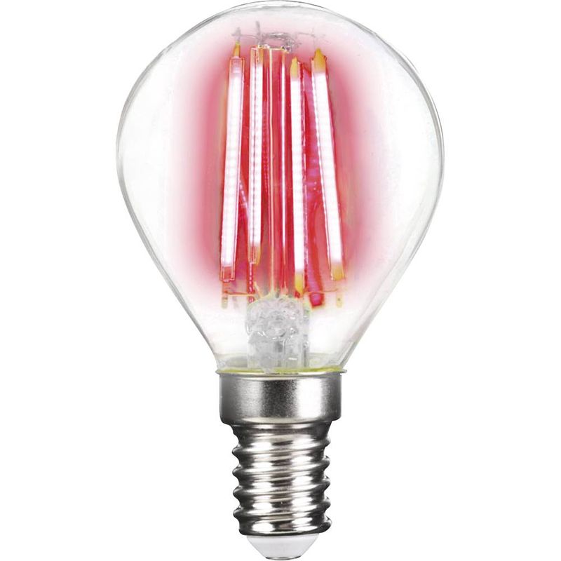 Foto van Lightme lm85310 led-lamp energielabel g (a - g) e14 kogel 4 w rood (ø x l) 45 mm x 78 mm filament / retro-led 1 stuk(s)