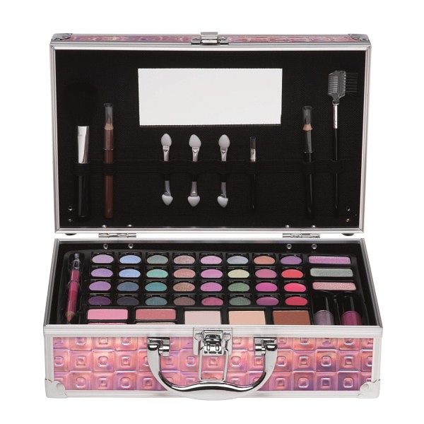 Foto van Casuelle holografisch make up koffer roze glamour