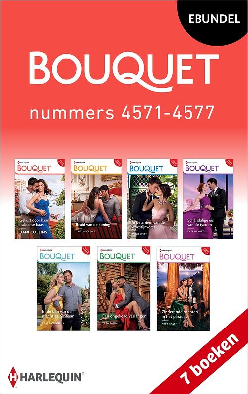 Foto van Bouquet e-bundel nummers 4571 - 4577 - dani collins, caitlin crews, annie west, kate hewitt, clare connelly, tara pammi, abby green - ebook