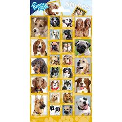 Foto van Funny stickerset dogs junior papier geel 26 stuks