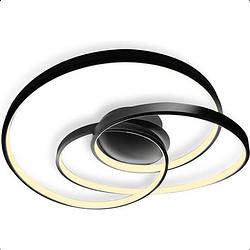 Foto van Goliving spiraal plafondlamp - plafonnière - woonkamer - slaapkamer - led ringen - 35w - ø 63 cm - zwart