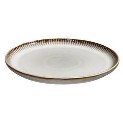 Foto van Dinerbord camille - beige - stoneware - ø25,5 cm - leen bakker