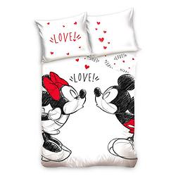 Foto van Mickey mouse dekbedovertrek love - wit - 1-persoons 140x200 cm