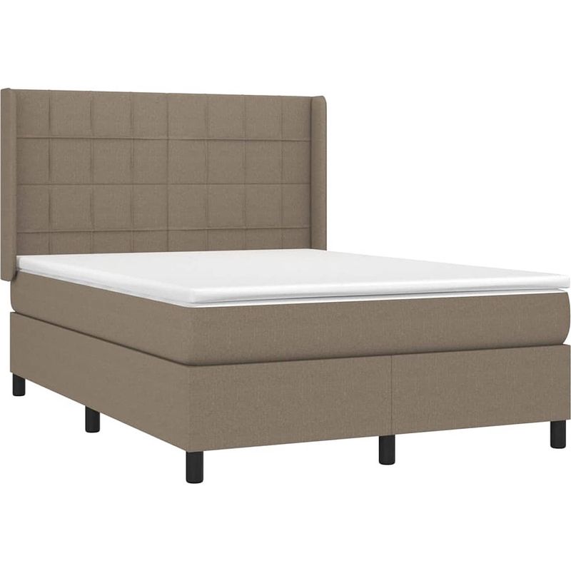 Foto van The living store boxspring - led - taupe - 140x190 cm - pocketvering