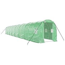 Foto van The living store broeikas - gegalvaniseerd staal - 16 x 2 x 2 m - pe materiaal - groen