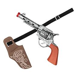Foto van Verkleed cowboy holster met een revolver/pistool voor kinderen - verkleedattributen