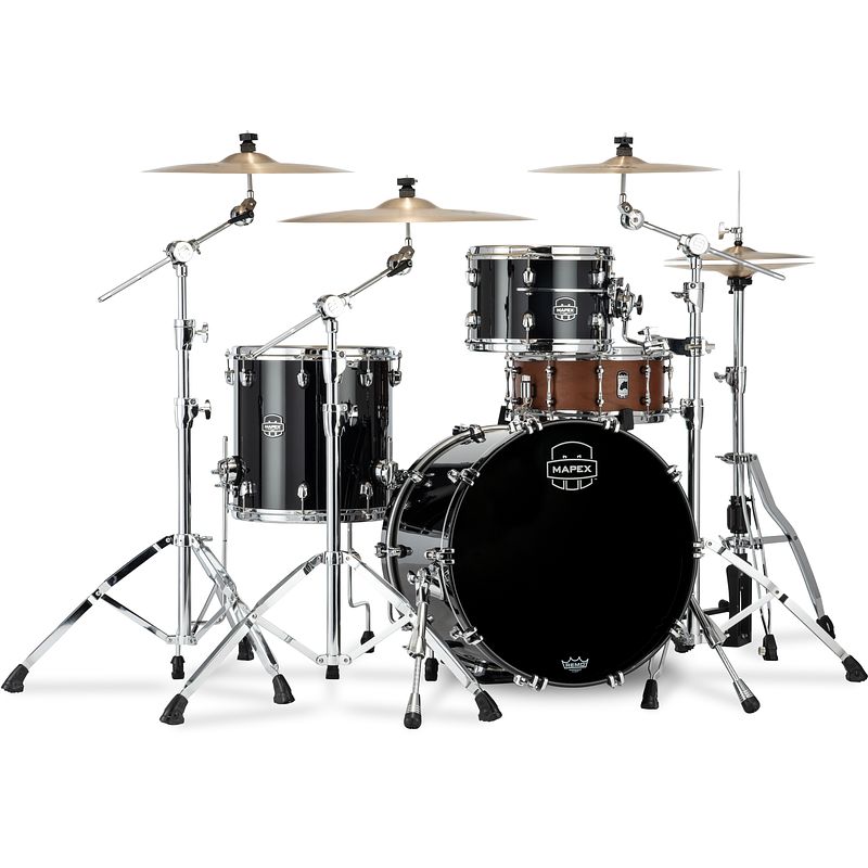 Foto van Mapex se401xhpb saturn evolution hybrid club piano black 3d. shellset