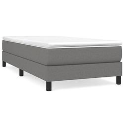 Foto van The living store boxspringbed - donkergrijs - 203 x 100 x 25 cm - pocketvering matras - middelharde ondersteuning -