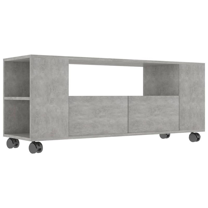 Foto van The living store tv-meubel classic 120x35x48 cm - bewerkt hout - betongrijs