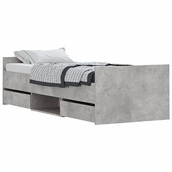 Foto van Vidaxl bedframe met hoofd- en voeteneinde betongrijs 75x190 cm