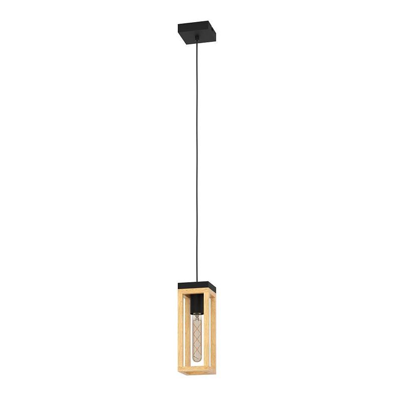 Foto van Eglo nafferton hanglamp - e27 - ø 10.0 cm - zwart;bruin