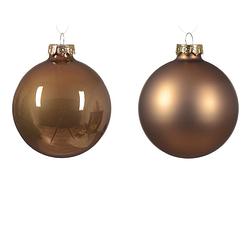 Foto van Decoris - kerstbal glas d8 cm gember ass 12st kerst