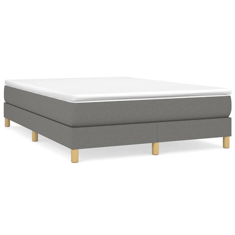 Foto van The living store boxspringframe - luxe - bedframe - 193 x 140 x 25 cm - donkergrijs - ademend stof - multiplex