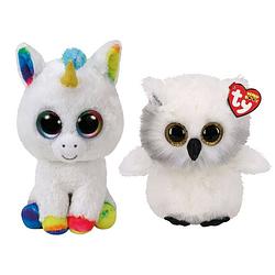 Foto van Ty - knuffel - beanie buddy - pixy unicorn & austin owl