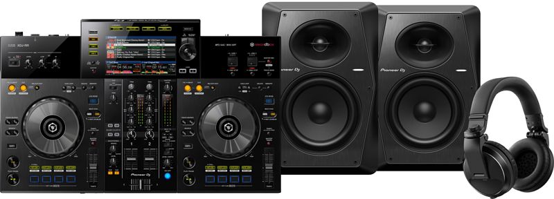 Foto van Pioneer dj xdj-rr + pioneer dj hdj-x5 zwart + pioneer vm70 (per paar)