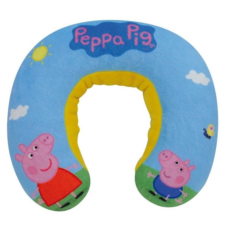 Foto van Blauwe peppa big/pig nickelodeon nekkussen voor jongens - nekkussens/reiskussens - vakantie/op reis accessoires