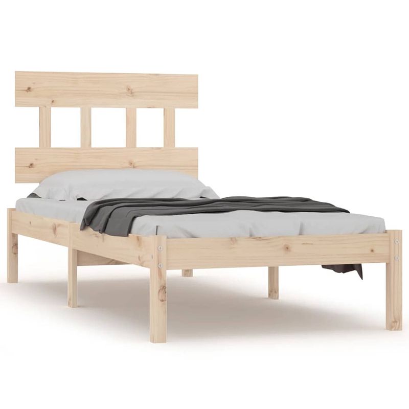 Foto van The living store bedframe grenenhout - 205.5x105.5x31 cm - comfortabele ondersteuning - tijdloos ontwerp