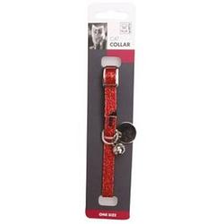 Foto van M-pets kattenhalsband glitter 30 x 1,3 cm rood