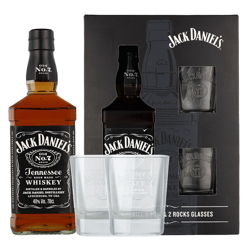 Foto van Jack daniel'ss + 2 glazen 2023 edition 0.7 liter whisky