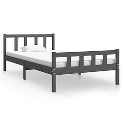 Foto van The living store bedframe classic - 100 x 200 cm - grijs - massief grenenhout