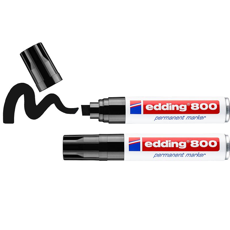 Foto van Edding permanent markers 2 st zwart 800