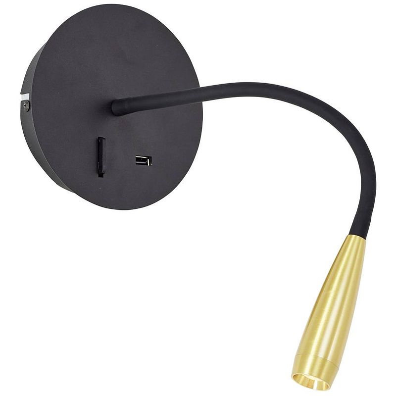 Foto van Brilliant jutta g99946/86 led-wandspot led vast ingebouwd 2.8 w led zwart, goud