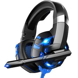 Foto van Strex gaming headset met microfoon blauw - pc + ps4 + ps5 + xbox one + xbox series
