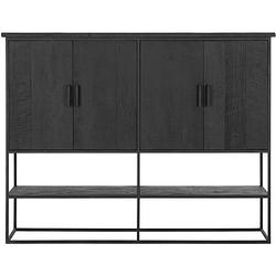 Foto van Dtp home cabinet beam large, 4 doors, open rack black,140x180x40 cm...