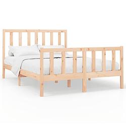 Foto van The living store houten bedframe - massief grenenhout - 205.5 x 166 x 69.5 cm - comfortabel hoofdeinde