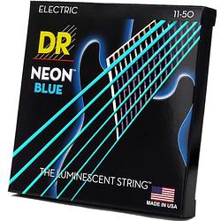 Foto van Dr strings nbe-11 hi-def neon blue 11-50 set snaren voor elektrische gitaar