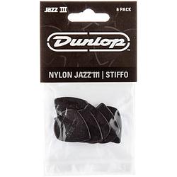 Foto van Dunlop jazz iii black stiffo 6-pack plectrums