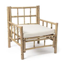 Foto van Bamboe fauteuil met kussen - 70x70x80 cm