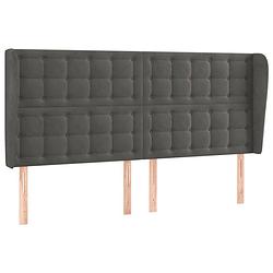 Foto van The living store hoofdbord - hoofdbord - donkergrijs - 183 x 23 x 118/128 cm - fluweel