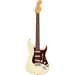 Foto van Fender american professional ii stratocaster olympic white rw elektrische gitaar met koffer