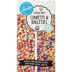 Foto van Leentjes strooi pret confetti & balletjes 120g bij jumbo