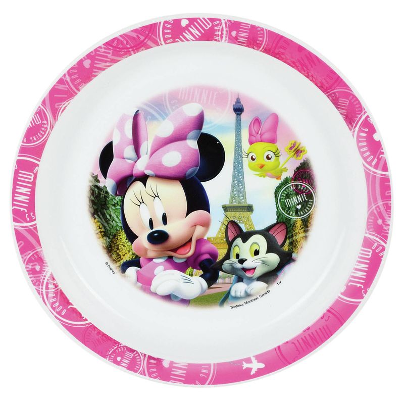 Foto van Kunststof ontbijtbordje plat disney minnie mouse 22 cm - kinderservies