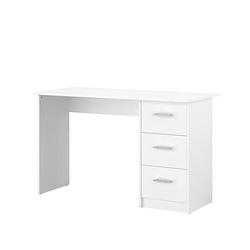 Foto van Essentielle bureau met 3 lades - wit decor - l 121,2 x d 74,3 x h 55 cm