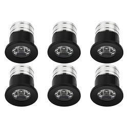 Foto van Led veranda spot verlichting 6 pack - 3w - warm wit 3000k - inbouw - rond - mat zwart - aluminium - ø31mm