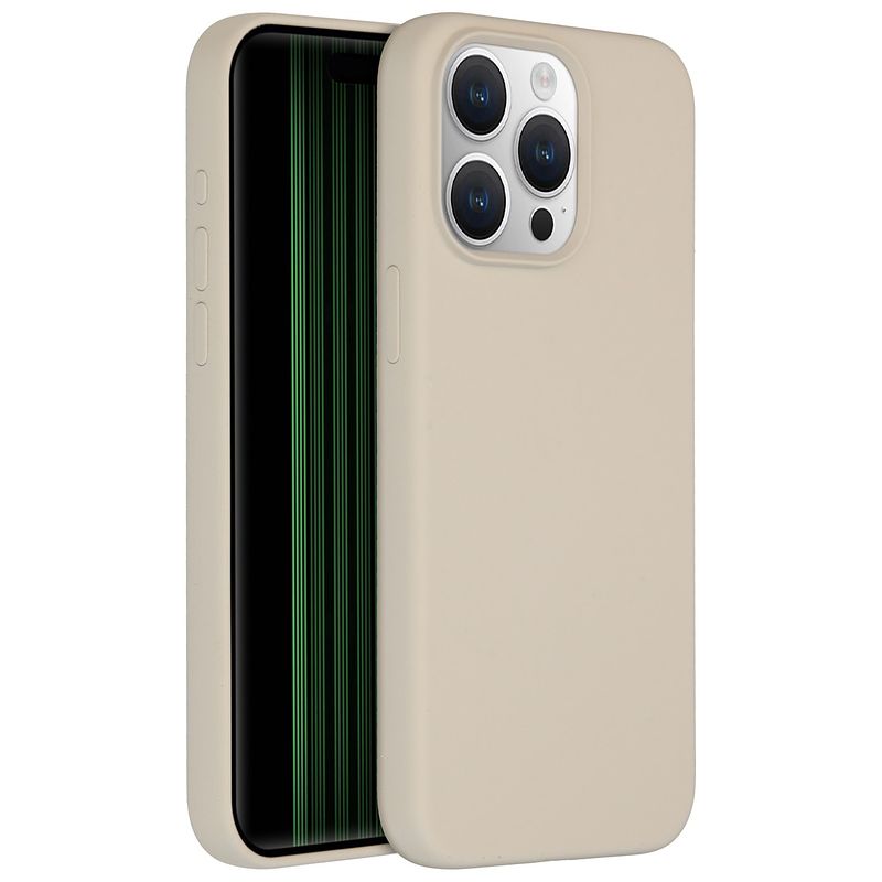 Foto van Accezz liquid silicone backcover iphone 15 pro max telefoonhoesje grijs