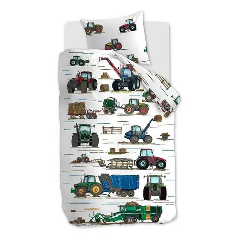 Foto van Beddinghouse kids dekbedovertrek tractors - multi - 1-persoons 140x200/220 cm