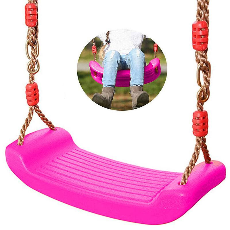 Foto van Tuinschommel voor kinderen / kinderschommel met touwen max 100kg roze 44cm x 17cm