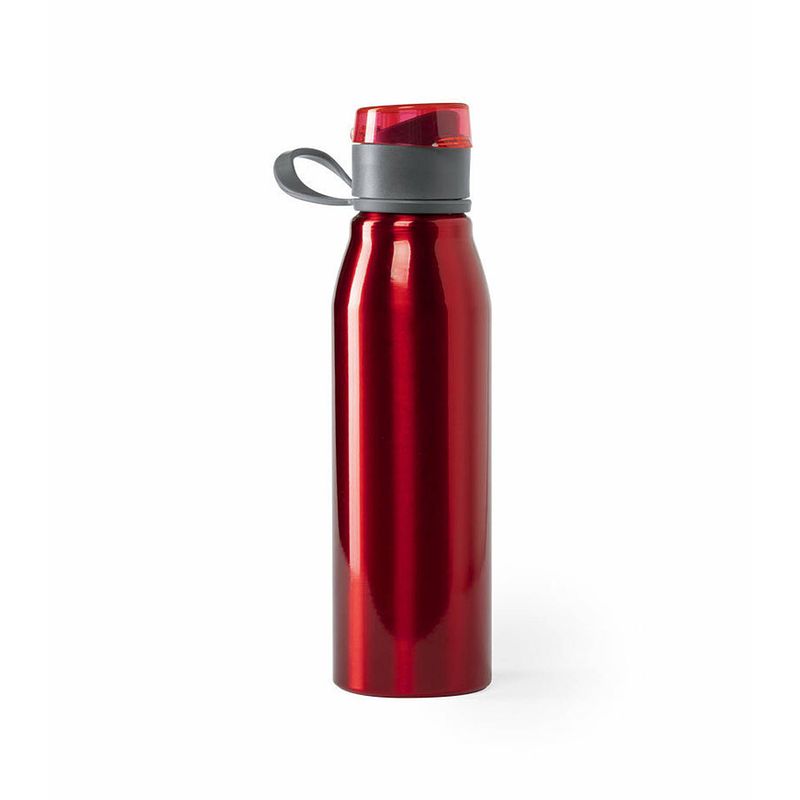 Foto van Aluminium waterfles/drinkfles kleur metallic rood - met schroefdop - 700 ml - drinkflessen