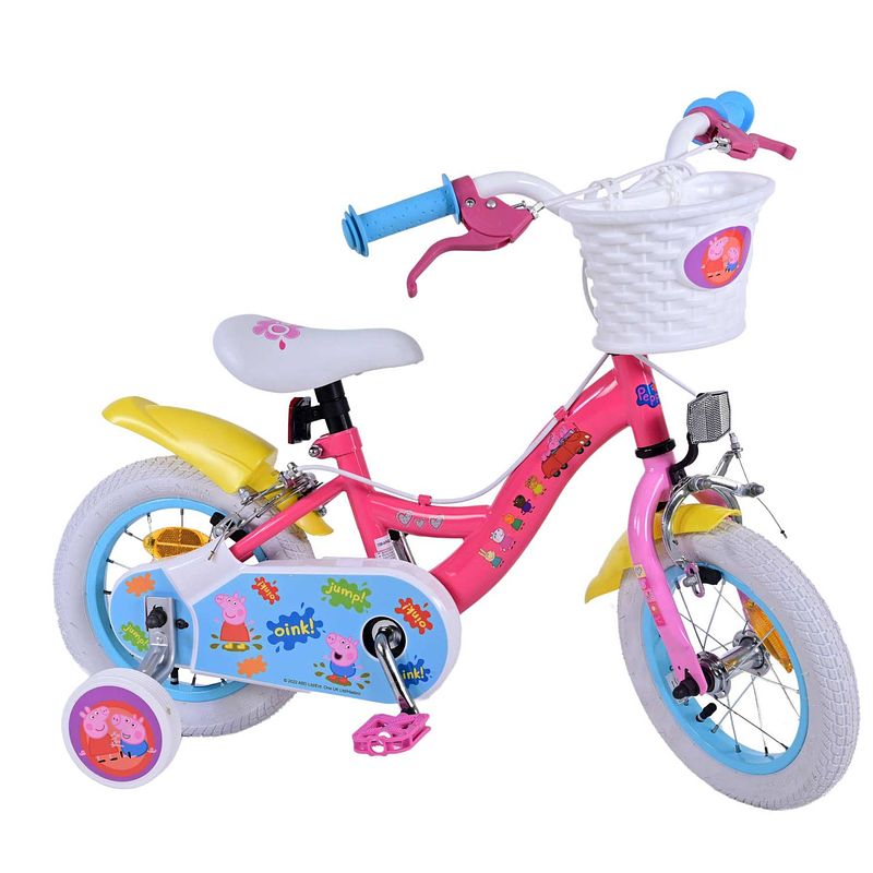 Foto van Peppa pig kinderfiets - meisjes - 12 inch - roze - twee handremmen