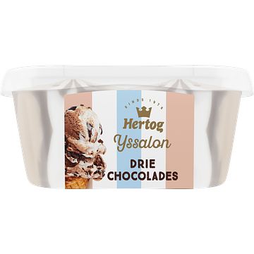 Foto van Hertog mini ijssalon 3 chocolades 200ml bij jumbo