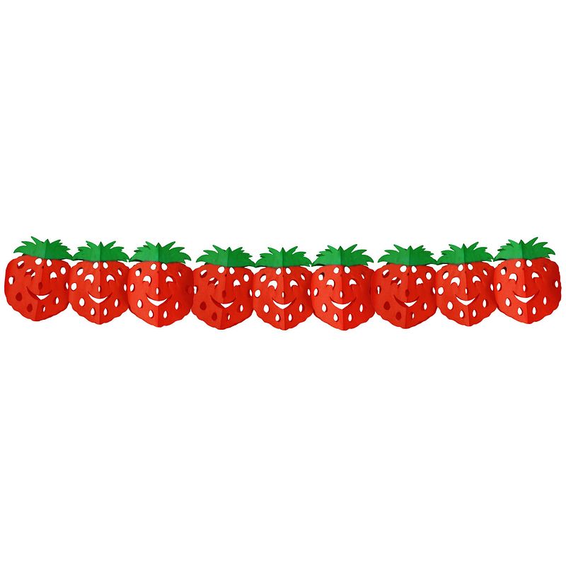 Foto van Decoratie slinger fruit thema aardbei 3 meter - feestslingers