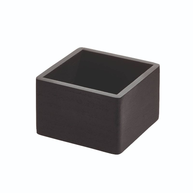 Foto van Idesign - opbergbox, 11.5 x 11.5 x 7.6 cm, paulownia hout, zwart - idesign the home edit