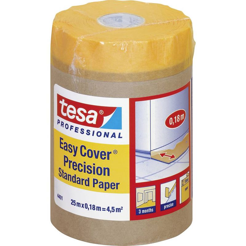 Foto van Tesa tesa 04401-00001-00 afdekpapier tesa easy cover oranje (l x b) 25 m x 18 cm 1 stuk(s)