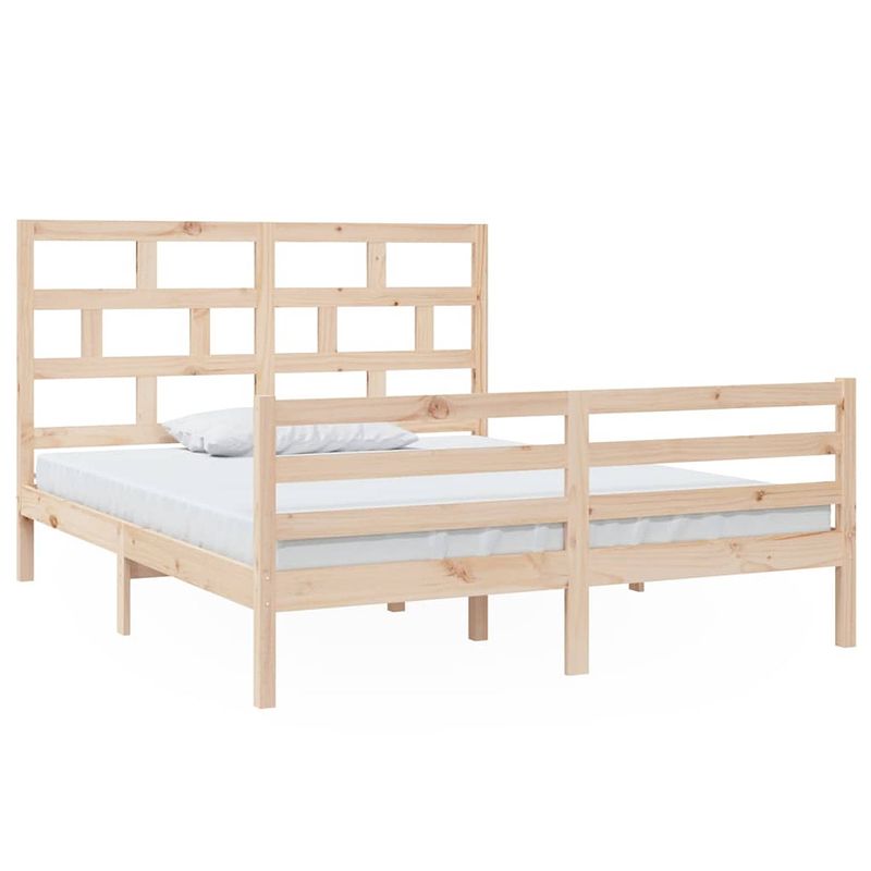 Foto van The living store houten bedframe - 160x200 cm - massief grenenhout - rustiek