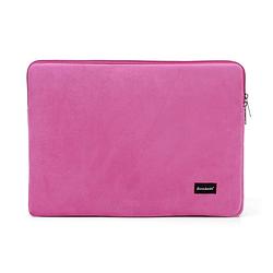 Foto van Bombata universele velvet laptophoes sleeve - 13 inch / 14 inch - fuchsia roze